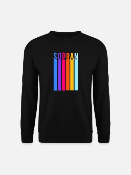 Chor - Sopran Retro Streifen - Unisex Pullover - Schwarz