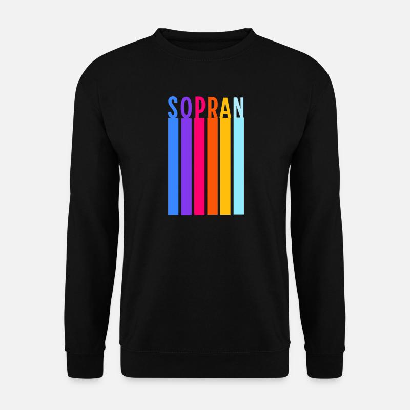 Chor - Sopran Retro Streifen - Unisex Pullover - Schwarz