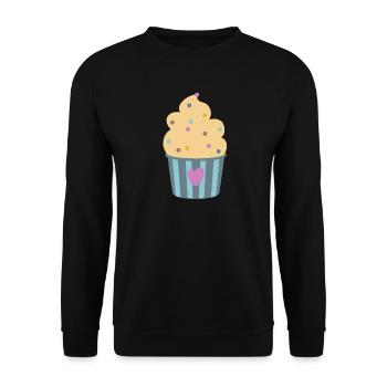 Crème glacée Coeur Rayé Confettis Dots Muffin - Sweat-shirt Unisexe - noir - Devant - Alina (178cm) & Michal (187cm)