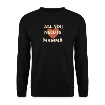 Mom love heart print - Unisex Sweatshirt - black - Front - Alina (178cm) & Michal (187cm)