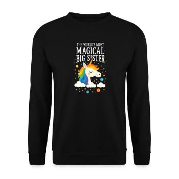 Unicorn Magic Big Sister sister - Unisex Sweatshirt - black - Front - Alina (178cm) & Michal (187cm)