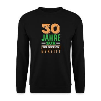 Funny 30th birthday gift - Unisex Sweatshirt - black - Front - Alina (178cm) & Michal (187cm)