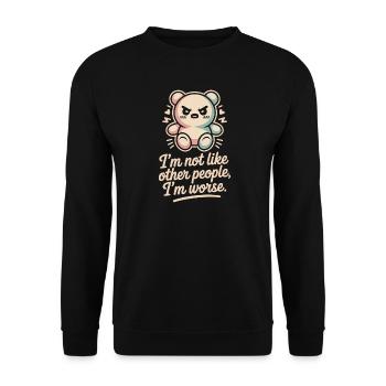 Je ne suis pas comme les autres, je suis pire Frech Gothic - Sweat-shirt Unisexe - noir - Devant - Alina (178cm) & Michal (187cm)