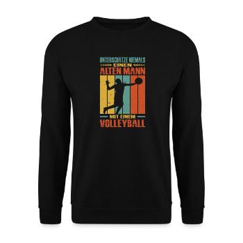 Volleyball Trainer Geschenke Volleyballspieler - Unisex Pullover - Schwarz - Vorne - Alina (178cm) & Michal (187cm)