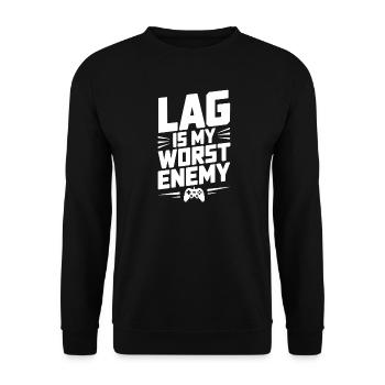 Lag is My Worst Enemy - Unisex Sweatshirt - black - Front - Alina (178cm) & Michal (187cm)