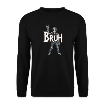 Bruh Skeleton Wippe - Unisex Pullover - Schwarz - Vorne - Alina (178cm) & Michal (187cm)