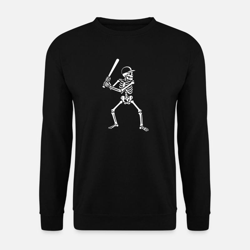 Skeleton playing Baseball gift - Unisex Sweatshirt - black