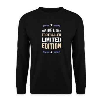 Einzigartiger Fußballer Limited Edition - Unisex Pullover - Schwarz - Vorne - Alina (178cm) & Michal (187cm)
