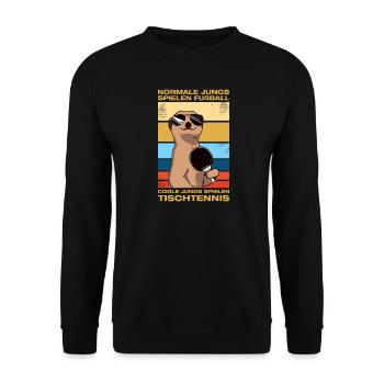 Cool Guys Playing Table Tennis Table Tennis Players - Unisex Sweatshirt - black - Front - Alina (178cm) & Michal (187cm)