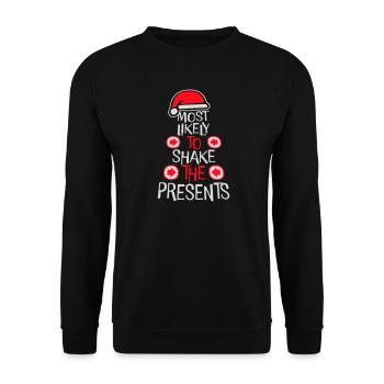Le plus susceptible de secouer les cadeaux Noël Fun - Sweat-shirt Unisexe - noir - Devant - Alina (178cm) & Michal (187cm)