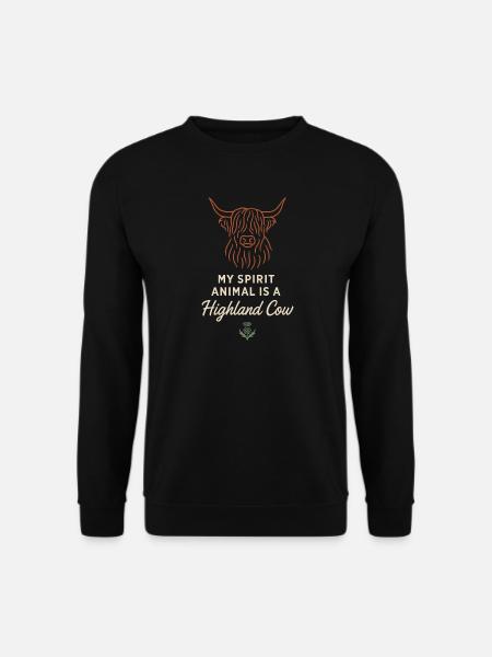 Highland Cow Rustic Animal Cute - Unisex Sweatshirt - black