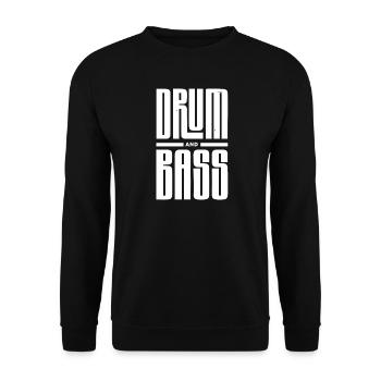 Drum and Bass Fette Typografie - Unisex Pullover - Schwarz - Vorne - Alina (178cm) & Michal (187cm)