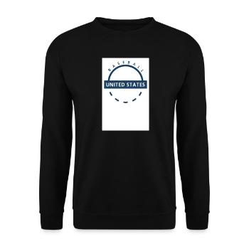 Baseball USA Emblem - Unisex Pullover - Schwarz - Vorne - Alina (178cm) & Michal (187cm)