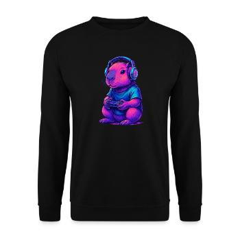 Capybara Gaming Gamer Gaming Gaming Video Games - Unisex Sweatshirt - black - Front - Alina (178cm) & Michal (187cm)
