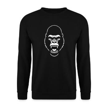 Gorilla Stencil: Elegant Grunge Statement - Unisex Sweatshirt - black - Front - Alina (178cm) & Michal (187cm)