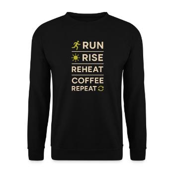 Laufende Mama, Papa, Joggende Eltern - Unisex Pullover - Schwarz - Vorne - Alina (178cm) & Michal (187cm)