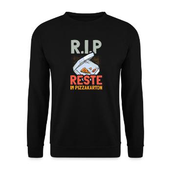 RIP - Reste im Pizzakarton - Unisex Pullover - Schwarz - Vorne - Alina (178cm) & Michal (187cm)