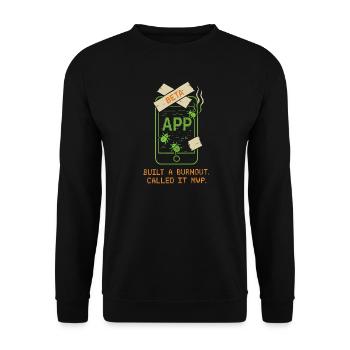Startup Founder Survivor Burnout Recover - Unisex Sweatshirt - black - Front - Alina (178cm) & Michal (187cm)