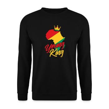 Young King – Black History Melanin Pride - Unisex Sweatshirt - black - Front - Alina (178cm) & Michal (187cm)