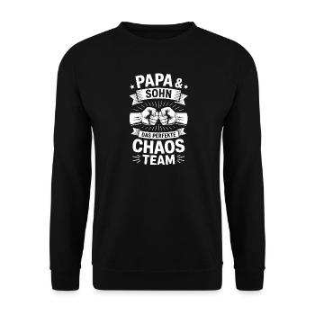 Papa & Sohn Chaos Team - Unisex Sweatshirt - black - Front - Alina (178cm) & Michal (187cm)