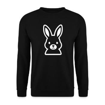 Hase Kopf Outline Comic Sticker Vektor - Unisex Pullover - Schwarz - Vorne - Alina (178cm) & Michal (187cm)