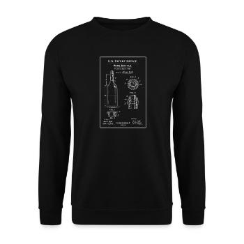 Patent für Weinflaschen-Baupläne - Unisex Pullover - Schwarz - Vorne - Alina (178cm) & Michal (187cm)