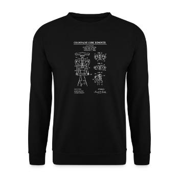 Diagramme de brevet du détachant de liège - Sweat-shirt Unisexe - noir - Devant - Alina (178cm) & Michal (187cm)