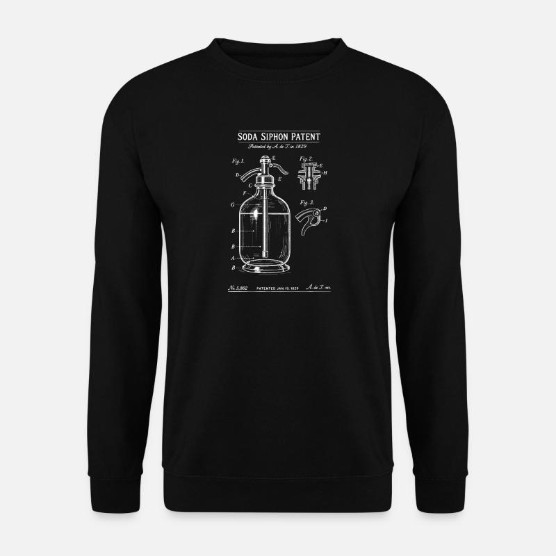 Soda Siphon Patent Blueprint - Unisex Sweatshirt - black