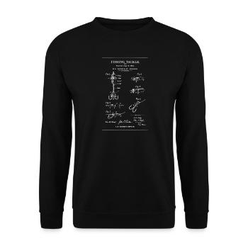 Vintage Angelgerät-Blaupause - Unisex Pullover - Schwarz - Vorne - Alina (178cm) & Michal (187cm)