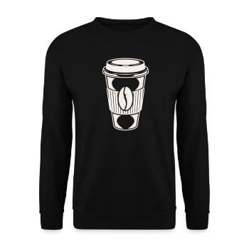 Coffee To-Go Coffee Mug Illustration - Unisex Sweatshirt - black - Front - Alina (178cm) & Michal (187cm)