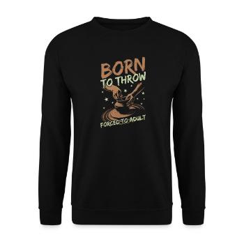 Gifts For Pottery Makers Born To Throw Pottery - Unisex Pullover - Schwarz - Vorne - Alina (178cm) & Michal (187cm)