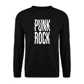 Wavy Punk Rock Typography - Unisex Sweatshirt - black - Front - Alina (178cm) & Michal (187cm)