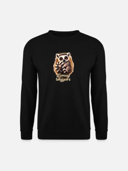 Lemur Toujours Mega cutes Shirt - Unisex Pullover - Schwarz