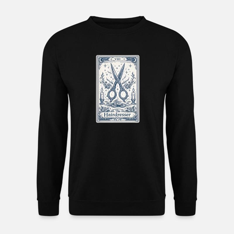 Friseur-Tarotkarten-Illustration - Unisex Pullover - Schwarz