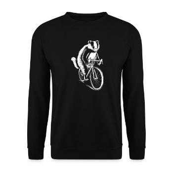 Erdmännchen-Radfahrer-Skizzen-Tee - Unisex Pullover - Schwarz - Vorne - Alina (178cm) & Michal (187cm)