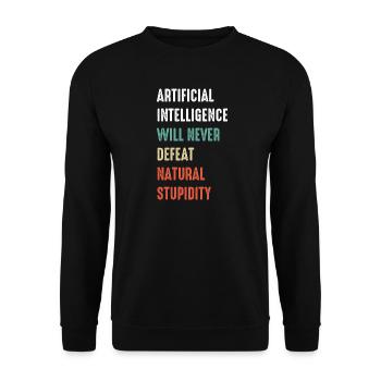 Funny Artificial Intelligence Machine Learning AI - Unisex Sweatshirt - black - Front - Alina (178cm) & Michal (187cm)