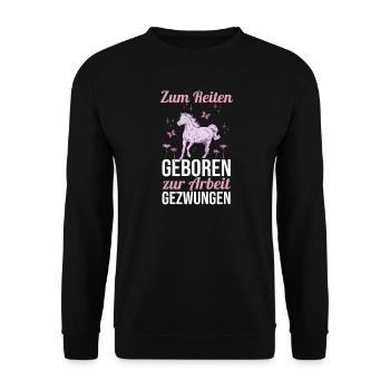 Reiten Pferdeliebhaber Reiterhof Pferde - Unisex Pullover - Schwarz - Vorne - Alina (178cm) & Michal (187cm)