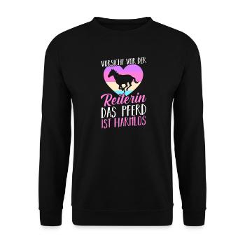 Reiten Pferdeliebhaber Reiterhof Pferde - Unisex Pullover - Schwarz - Vorne - Alina (178cm) & Michal (187cm)