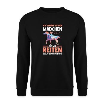 Reiten Pferdeliebhaber Reiterhof Pferde - Unisex Pullover - Schwarz - Vorne - Alina (178cm) & Michal (187cm)
