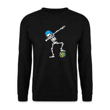 Skeleton Spike Volleyball Halloween - Unisex Pullover - Schwarz - Vorne - Alina (178cm) & Michal (187cm)