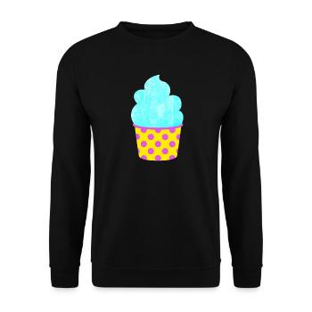Eis Softeis Eiscreme Punkte Dots Sommer Pastell - Unisex Sweatshirt - black - Front - Alina (178cm) & Michal (187cm)