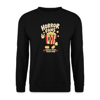 Horror Fans Watch Fear Together - Unisex Pullover - Schwarz - Vorne - Alina (178cm) & Michal (187cm)