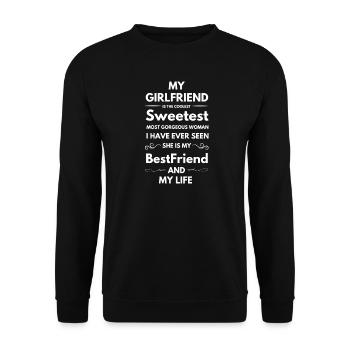 Ma copine, ma meilleure amie, ma vie romantique. - Sweat-shirt Unisexe - noir - Devant - Alina (178cm) & Michal (187cm)