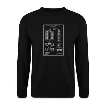 Bauplan für das Westliche Stadttor von Belgrad - Unisex Pullover - Schwarz - Vorne - Alina (178cm) & Michal (187cm)