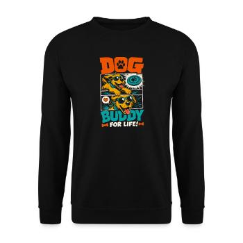 Dog Buddy For Life Funny Dog Lover - Unisex Sweatshirt - black - Front - Alina (178cm) & Michal (187cm)