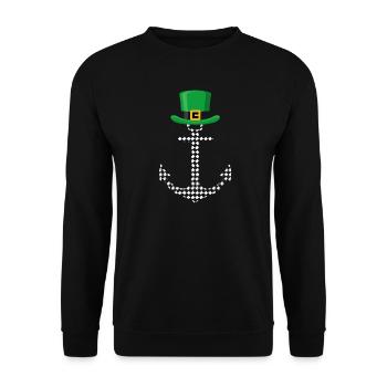 Leprechaun Anchor Nautical Design - Unisex Sweatshirt - black - Front - Alina (178cm) & Michal (187cm)