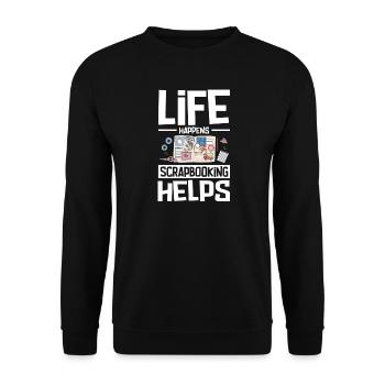 Scrapbooking always helps - Unisex Sweatshirt - black - Front - Alina (178cm) & Michal (187cm)