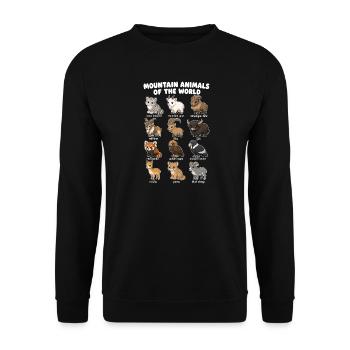 Mountain Animals Cute Cartoon Diagram Animals - Unisex Sweatshirt - black - Front - Alina (178cm) & Michal (187cm)