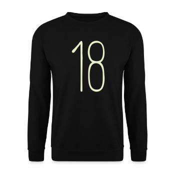18 Geburtstag Zahl Grafik - Unisex Pullover - Schwarz - Vorne - Alina (178cm) & Michal (187cm)
