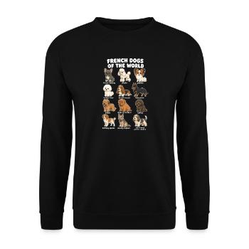 Französische Hunderassen-diagramm Niedliche - Unisex Pullover - Schwarz - Vorne - Alina (178cm) & Michal (187cm)